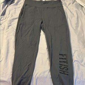 Dark Gray Leggings with Bold Logo